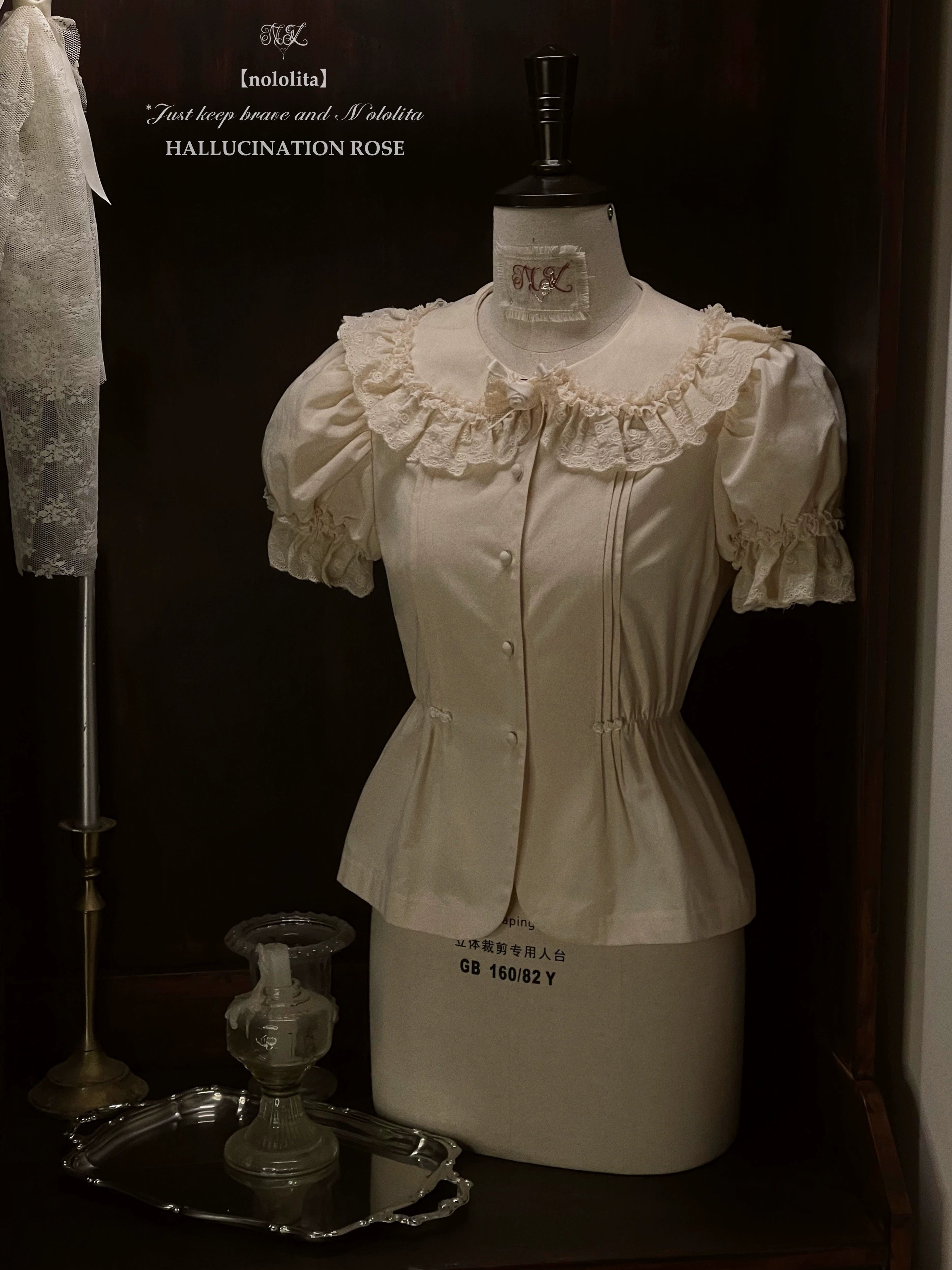 Nololita~Nightingale~Old School Lolita Shirt with Detachable Sleeves 41944:720452