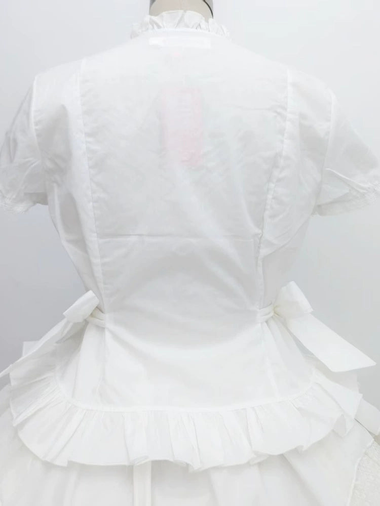 Sweet Angel - Elegant Lolita Short Sleeve Shirt, Waist Defining