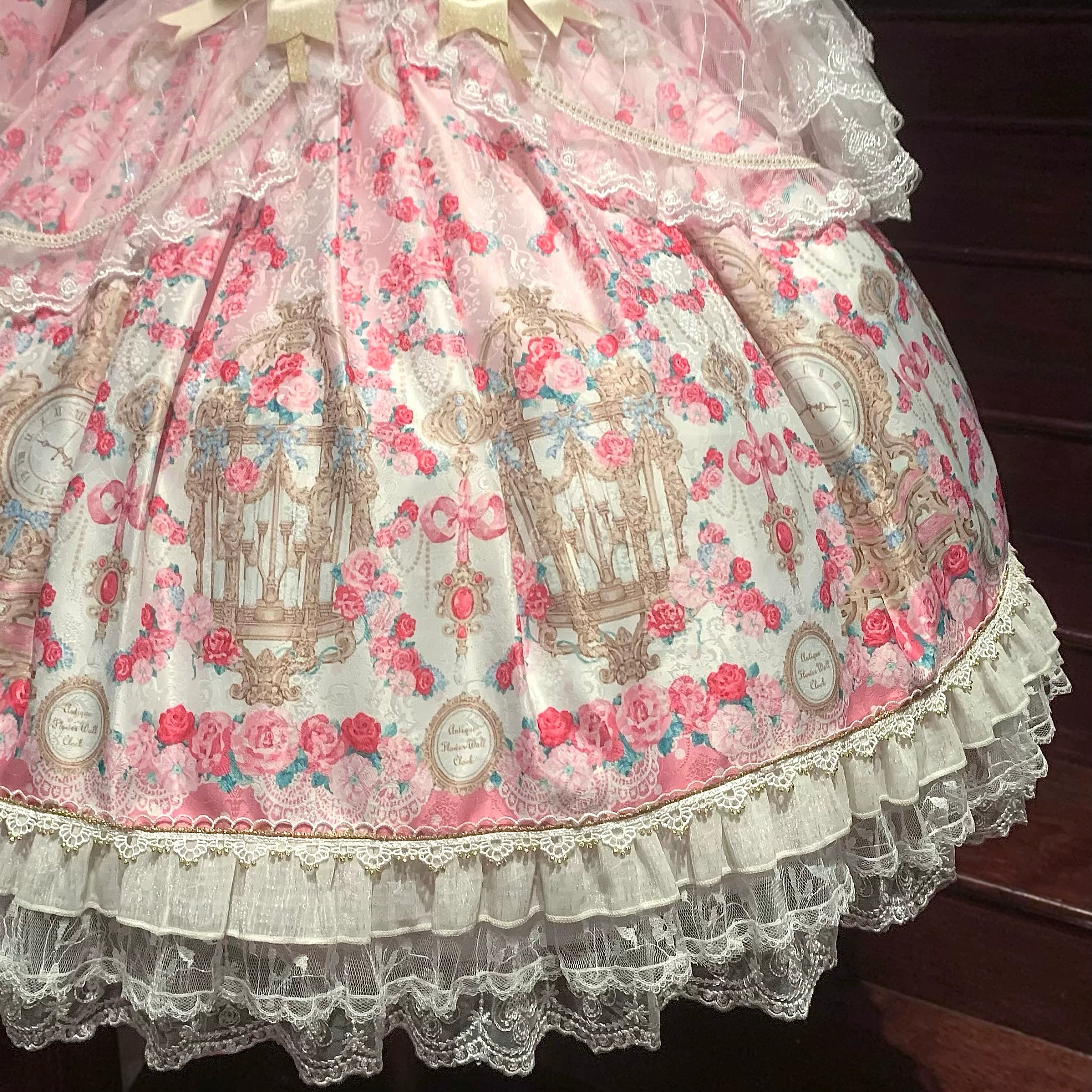 Rose Garden Prelude - Sweet Lolita OP Dress, Floral Printed