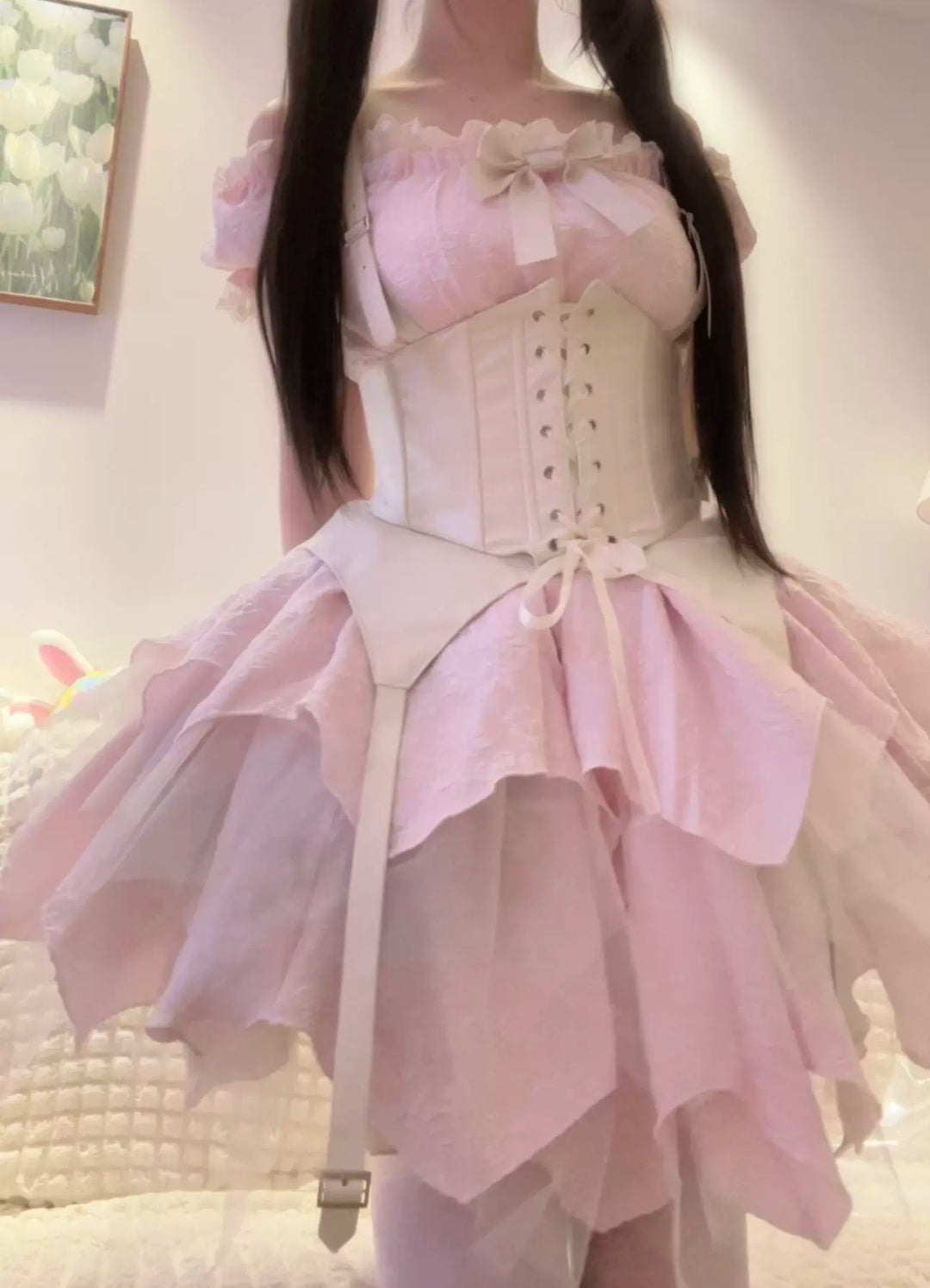 (Buyforme)Kiko Lolita~Gothic Enchanting Lolita Nightshade Princess Skirt Set size1 (sm) pink 