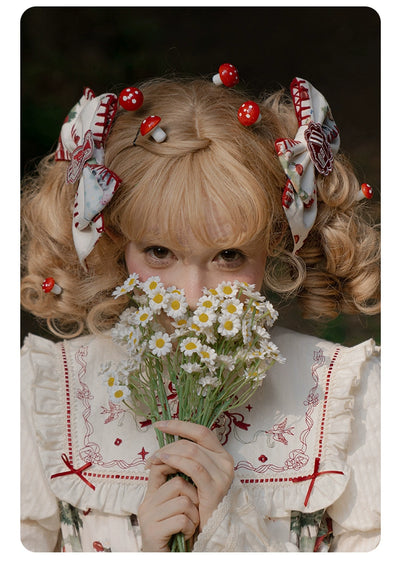 (Buyforme)Summer Fairy~Red Riding Hood Series Accessories Flower Hairband Bnt Brooch Socks   
