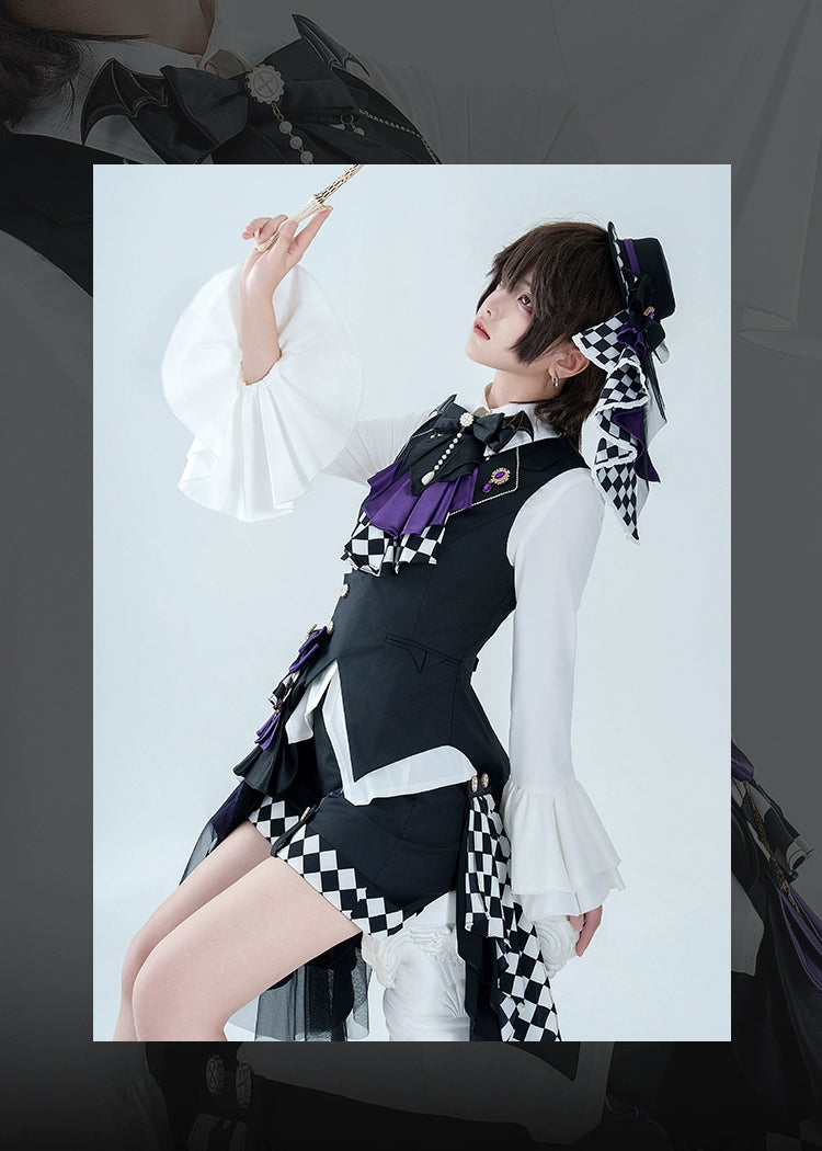 Forest Fluorescent Carps - The Judge's Game - Black Ouji Lolita Shorts Suit Prince Long Sleeved Shirt