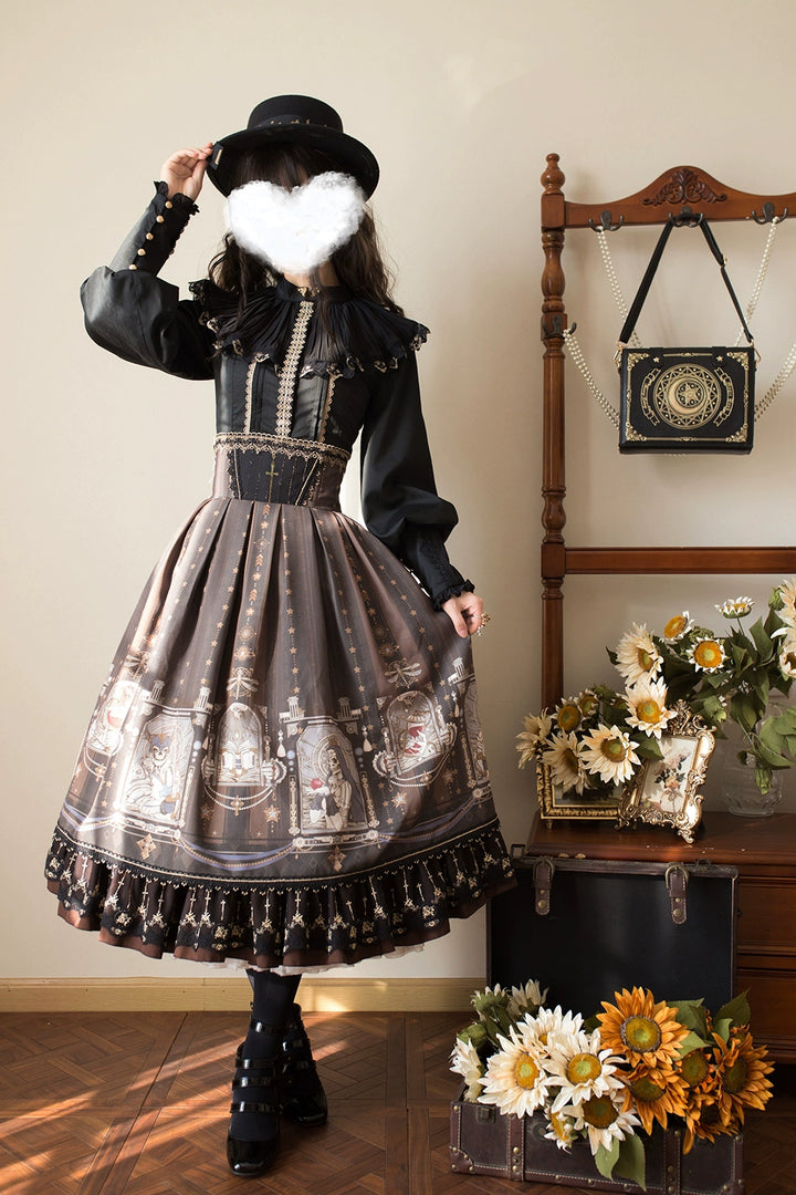 (BFM)Miss Point~Demon Hunting Notes~ Gothic Lolita SK Fishbone Skirt   