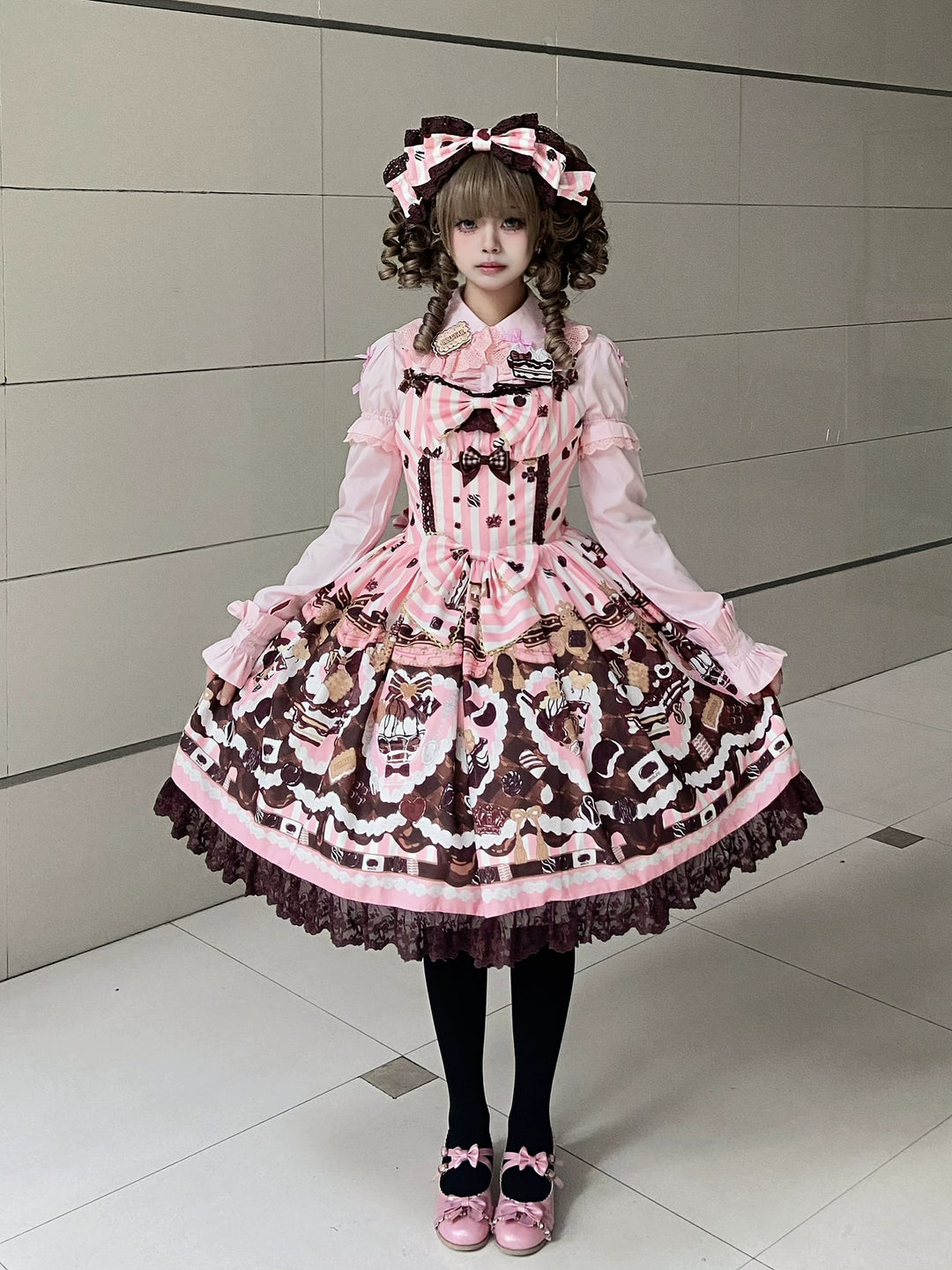 Nn Star~Royal Chocolate 2.0~Sweet Lolita Dress Suit Cute Print Lolita OP and JSK