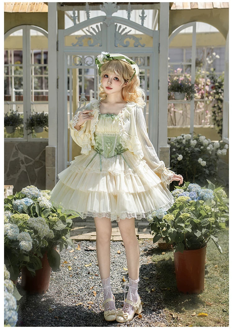 Lily of the Valley Whisper - Embroidered Classic Lolita Corset JSK Dress