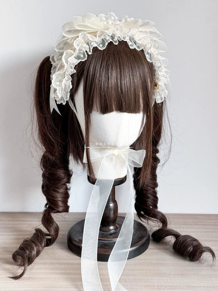 MAID~Elegent Lolita Headband Ivory KC Cake Cap 35196:484578