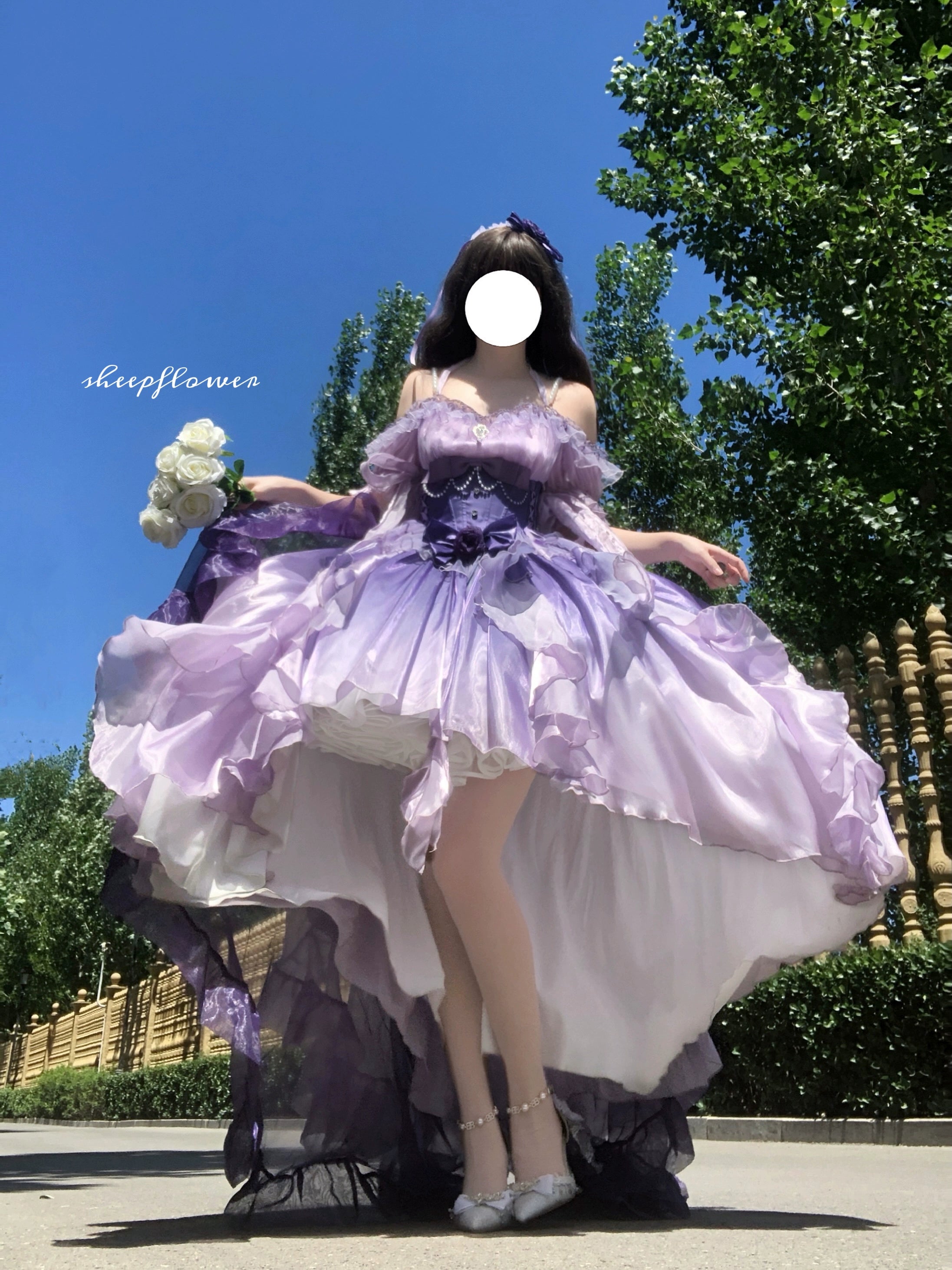 Meowing and fruity - Midsummer Dream - Gradient Color Wedding Lolita JSK Dress Set, Fishbone Waist 44337:803898