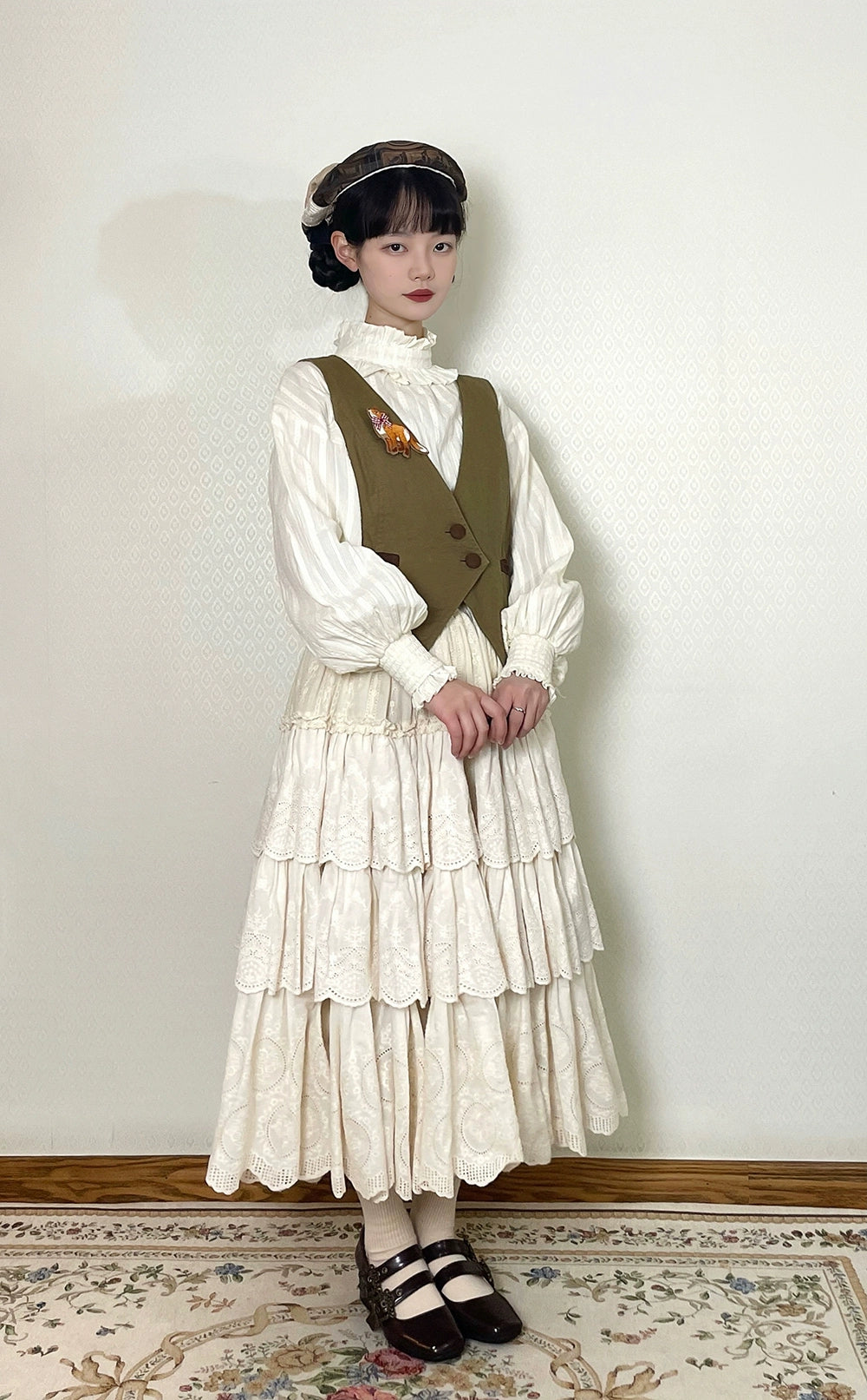 (BFM)Miss Point~Customized Lolita Skirt Embroidery Lace Cotton Lolita Skirt 31828:370834