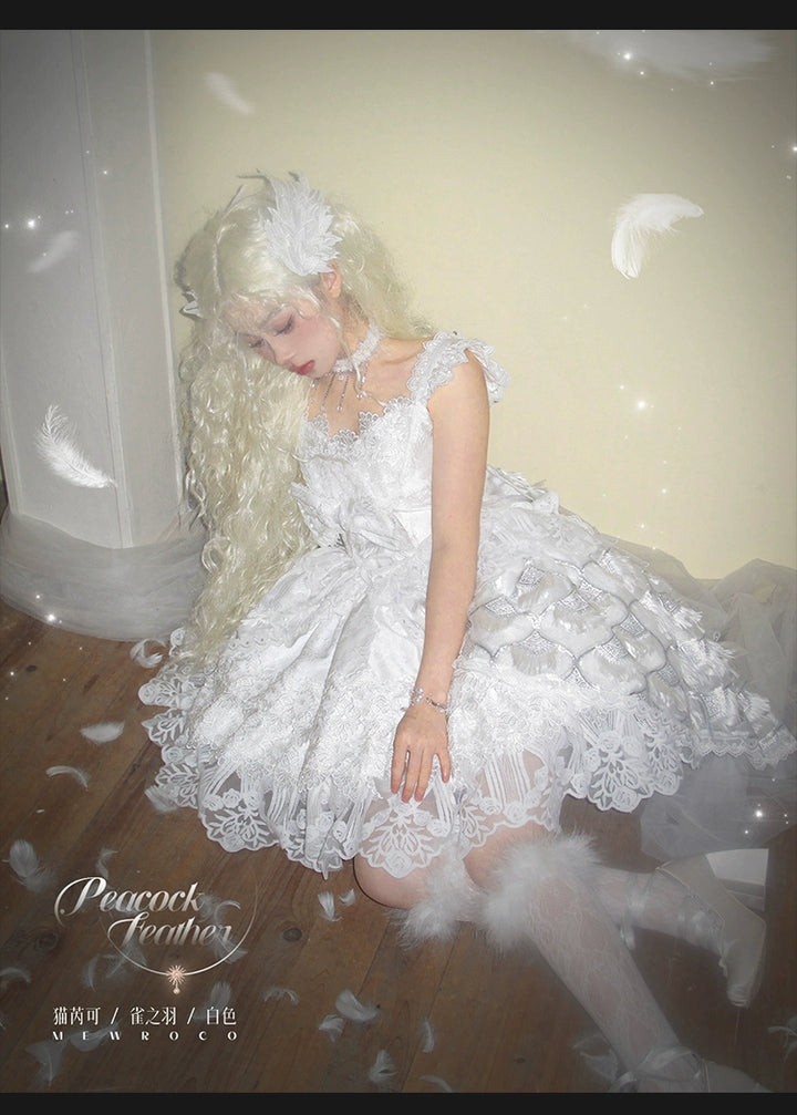 Mewroco~Peacock Feather~Sweet Wedding Lolita JSK Dress Set   