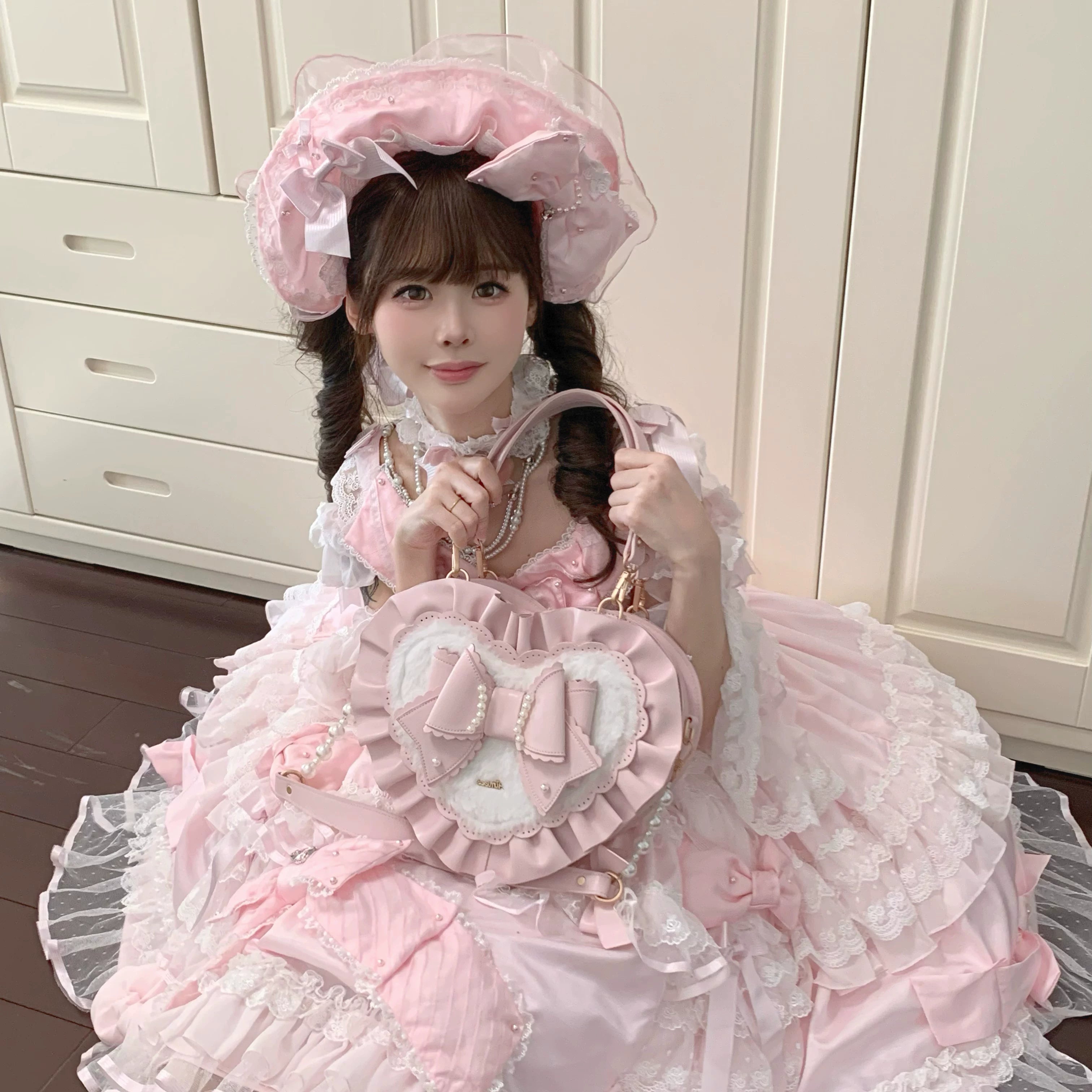 Small Gift Box - Sweet Lolita Heart Handbag, Bow Accent 44535:811729