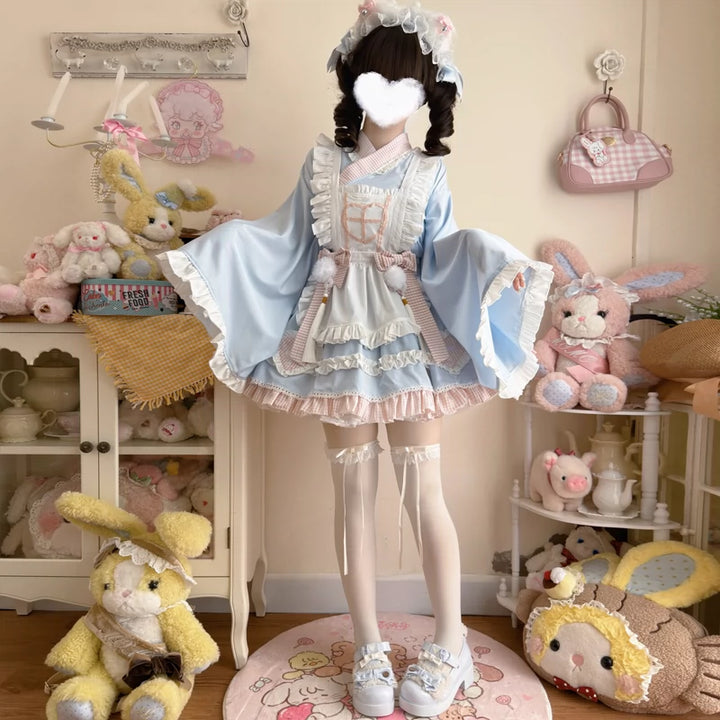 Hanguliang~Sweet Meow Nurse~Maid Lolita Skirt Set Kawaii Lolita Dress   