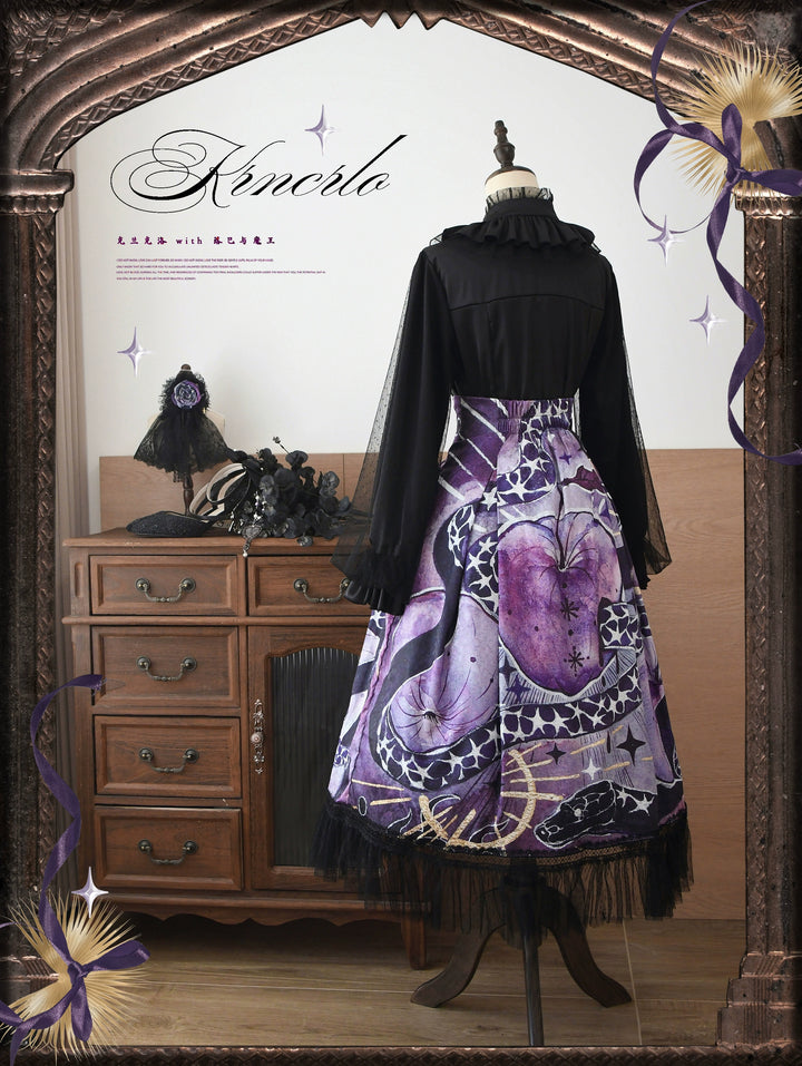 Krncrlo~Laocoon~Gothic Lolita SK Suit With Purple Snake & Apple Print 43289:772505