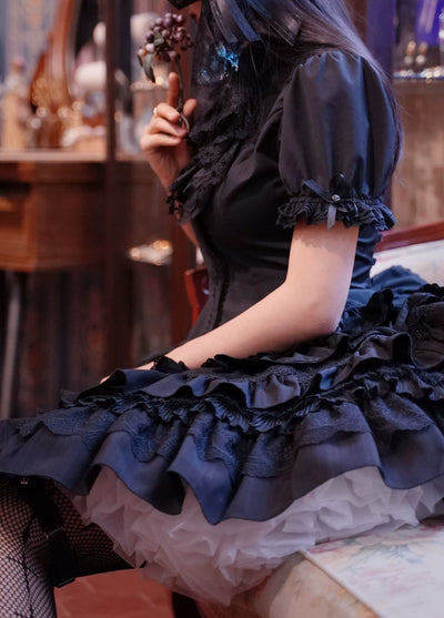 (BFM)Lilizi~KuiLi Series~Elegant Lolita Blouse with Bat Collar   