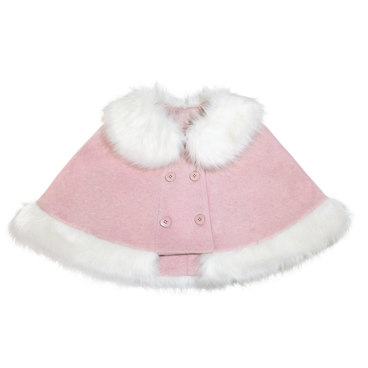 Southern Cross~Walnut Clip Bear~Winter Kawaii Lolita Cape Cute Fur Collar Cloak Pink Cape Small 