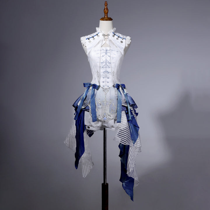 Designer's Gift~Blue Dragon Bone~Ouji Lolita Shorts Suit with Embroidery and Trailing