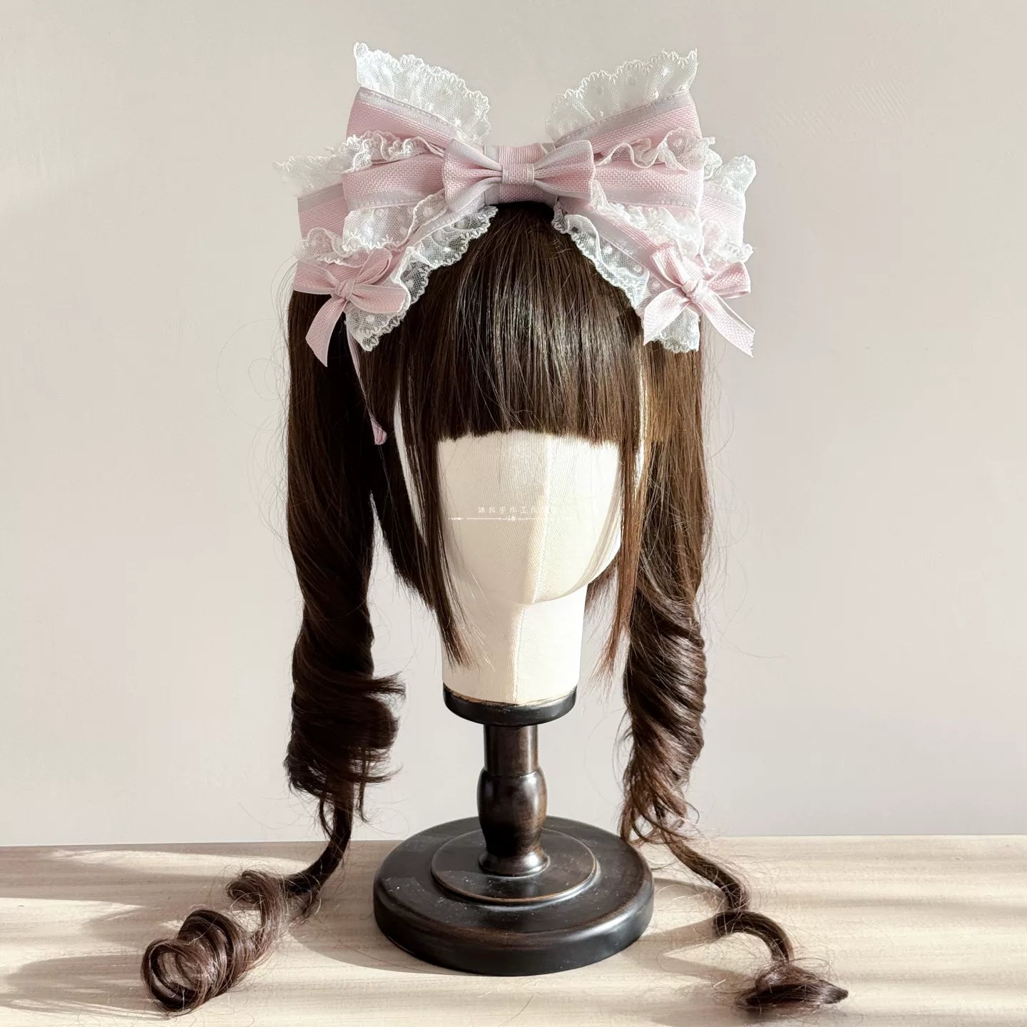 Wedding Sweet Lolita Accessories, Dramatic Bows Pink KC