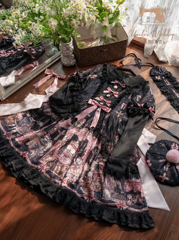 Uncle Wall Original~Missing Lamb Case~Gothic Lolita Dress Set with Sheep Prints 42971:760859
