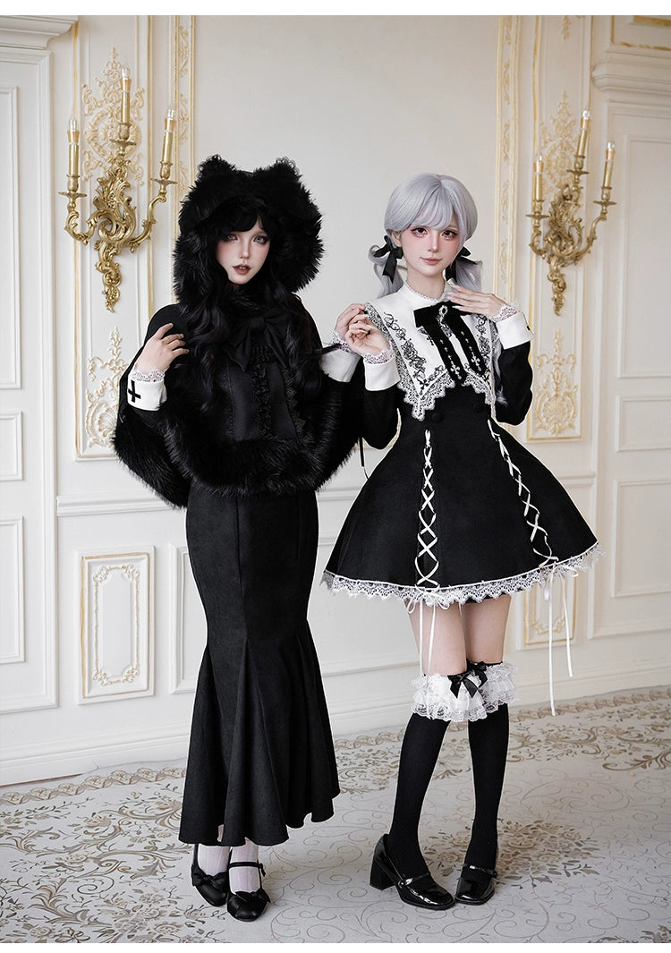 With PUJI - Rose Doll - Gothic Lolita Short OP, Mermaid Dress 44301:803481