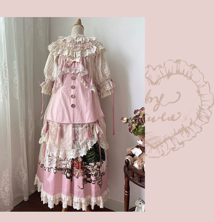 NanShengGe~Girl's Story Book~Plus Size Sweet Lolita OP Dress Two-piece Dress Suit 40704:673354