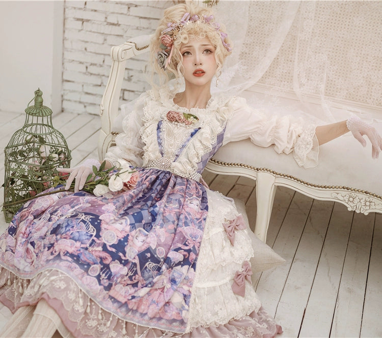 Miss Point~Elizabeth Meow~Classic Lolita Blouse Lotus Root Sleeve Lolita Shirt 40686:673632