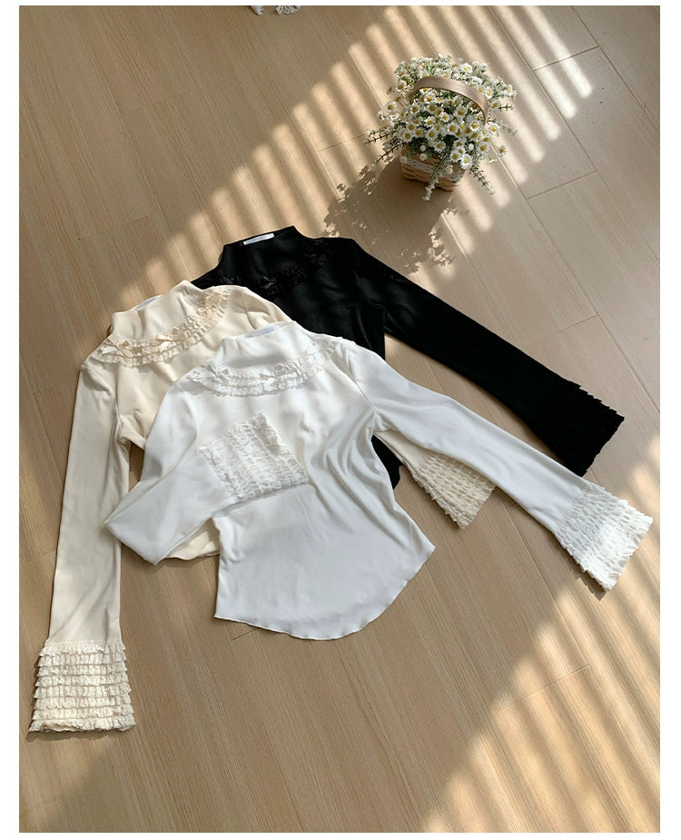 With PUJI - Snowfall - Winter Lolita Sweater Long Sleeve Knitted Innerwear 40528:670968