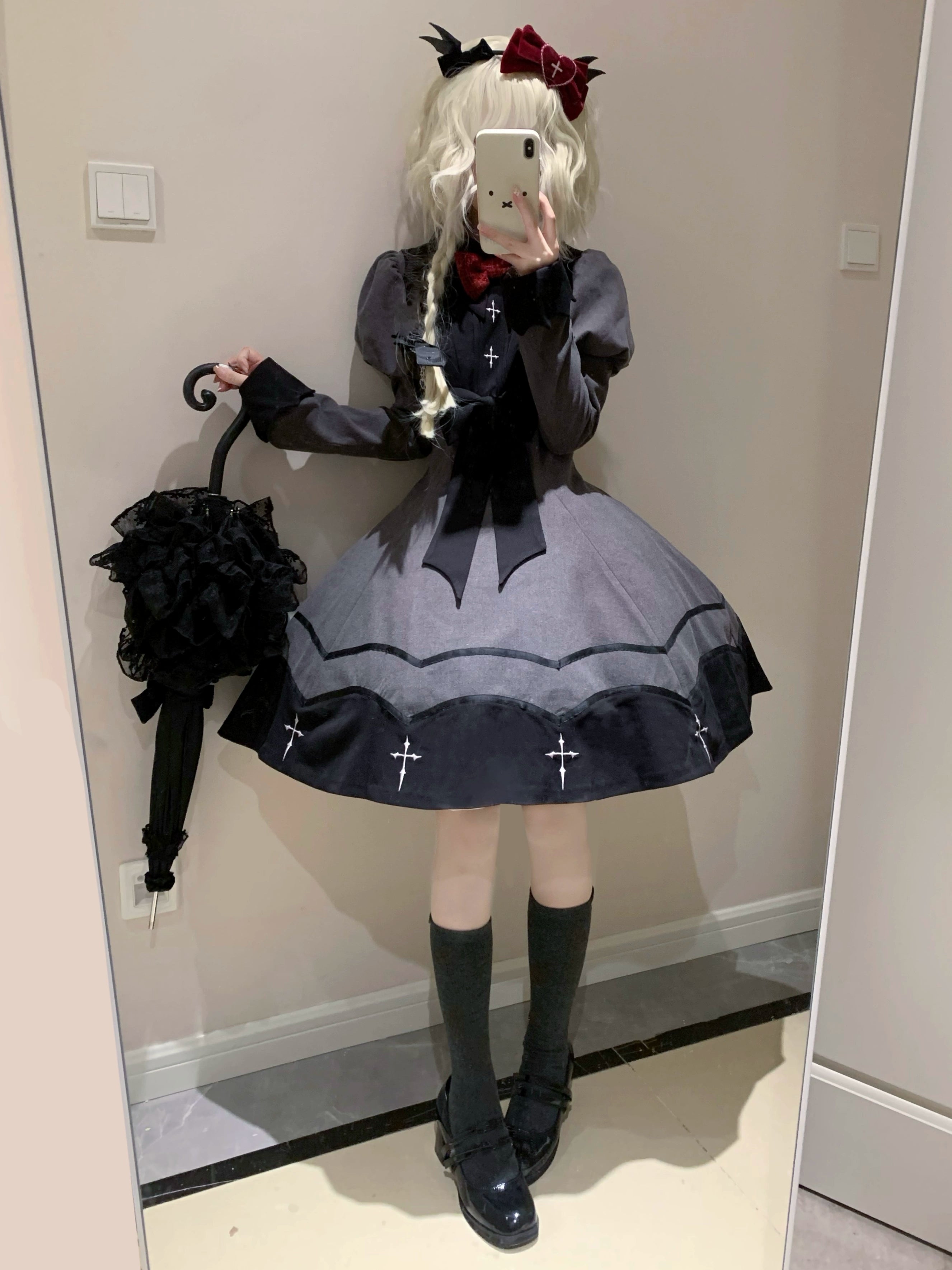 Polaris Lolita - Vampire Princess - Bat-Inspired Halloween Gothic Lolita OP Dress 43386:774885