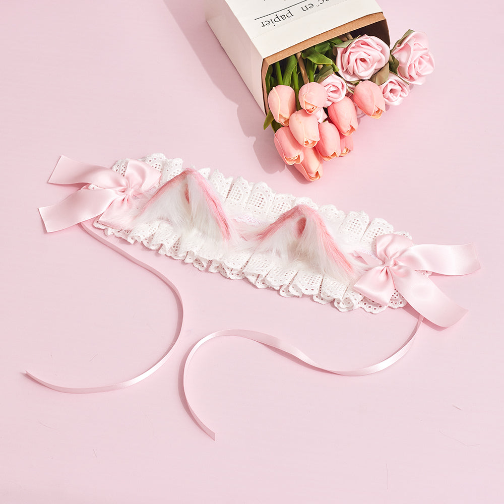 Sugar Time - Kawaii Lolita Cat Ears Design Headband a light pink cat ears headband