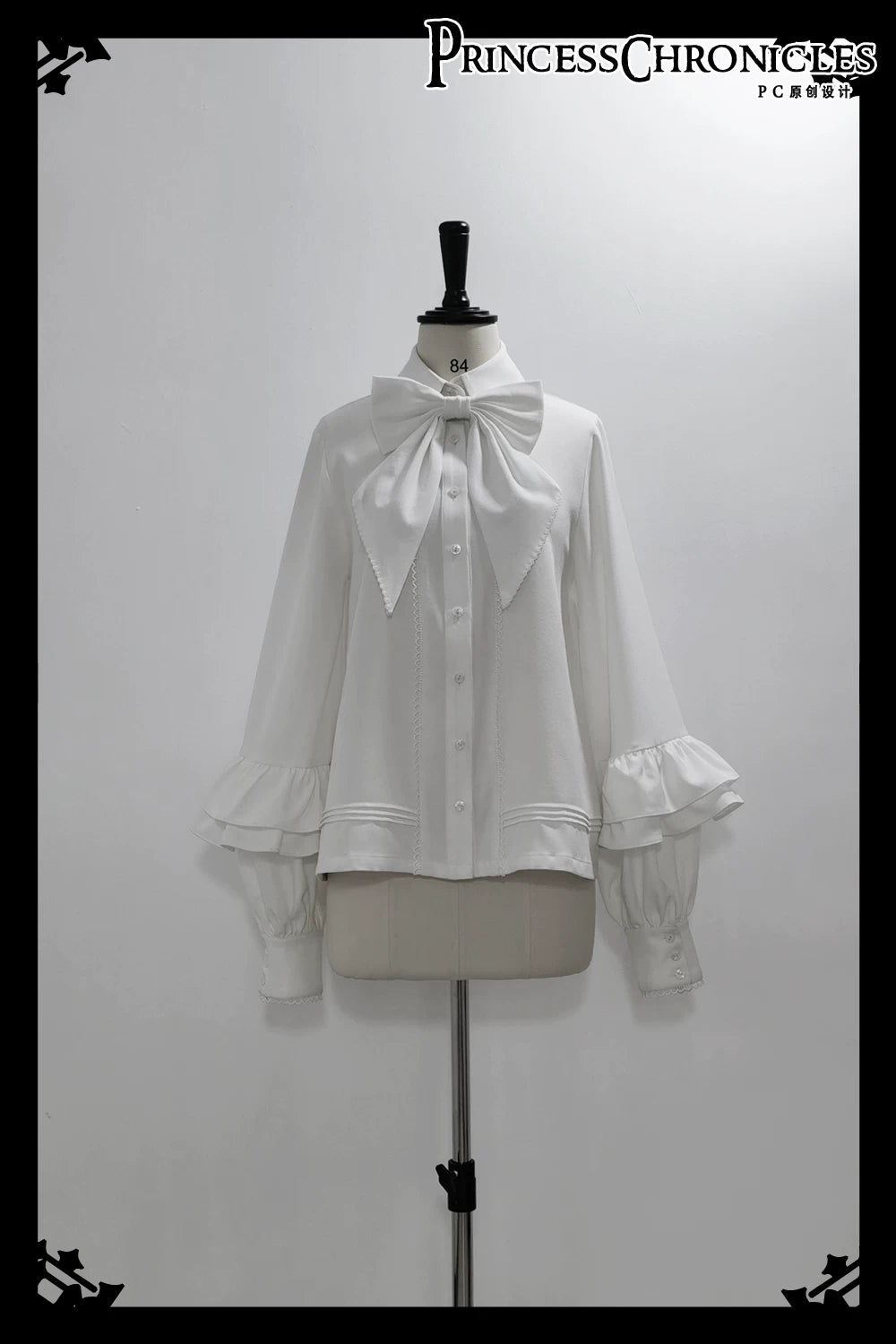 Codename 003 - Ouji Lolita Shirt and Pants Set, Hooded Cape Shirt(with detachable collar bow) Only S