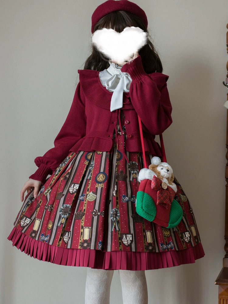 MIST - Lustre White - Kawaii Lolita Sweater Cardigan, Lantern Sleeves 44187:797932