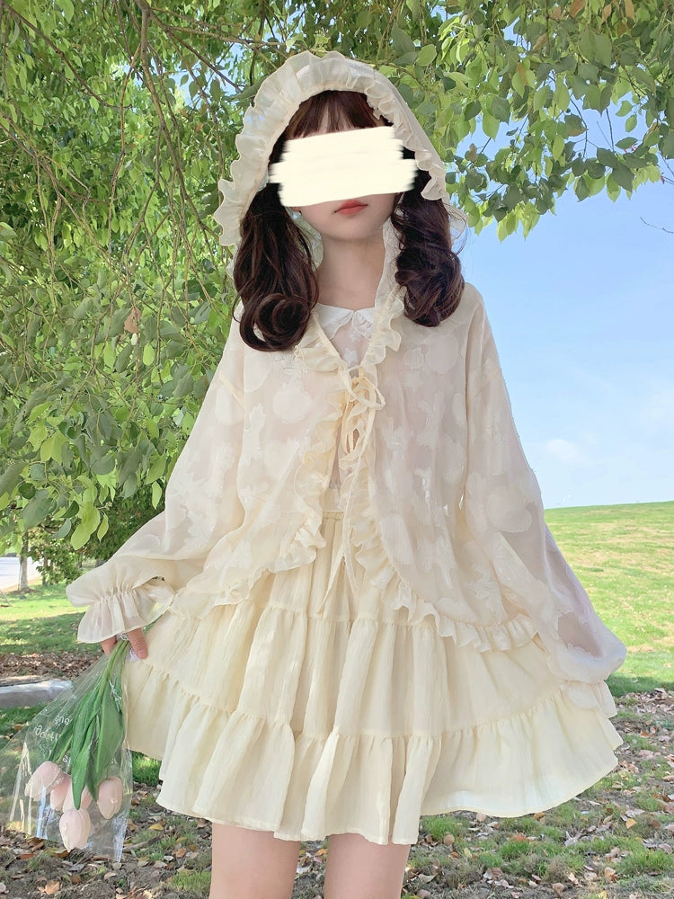 Hanguliang~Summer Daily Lolita Hooded Sheer Sunscreen Cardigan