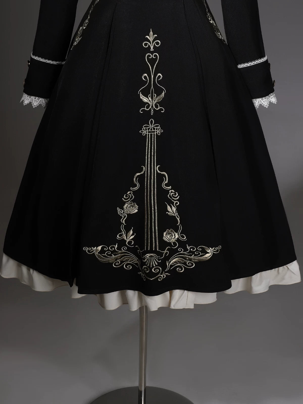 Violin Variations - Gothic Lolita Bust-supporting Dress Set, Violin Embroidery
