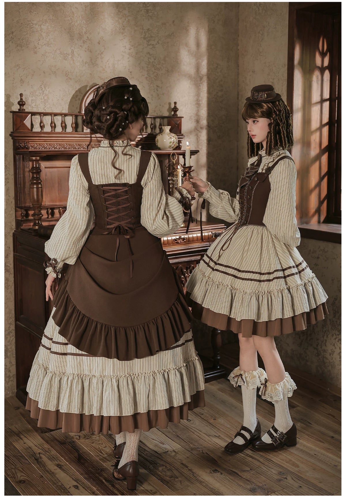 At Sunset - Fall Classic Lolita OP Dress Set, Bustier & Overlayer 45930:868544
