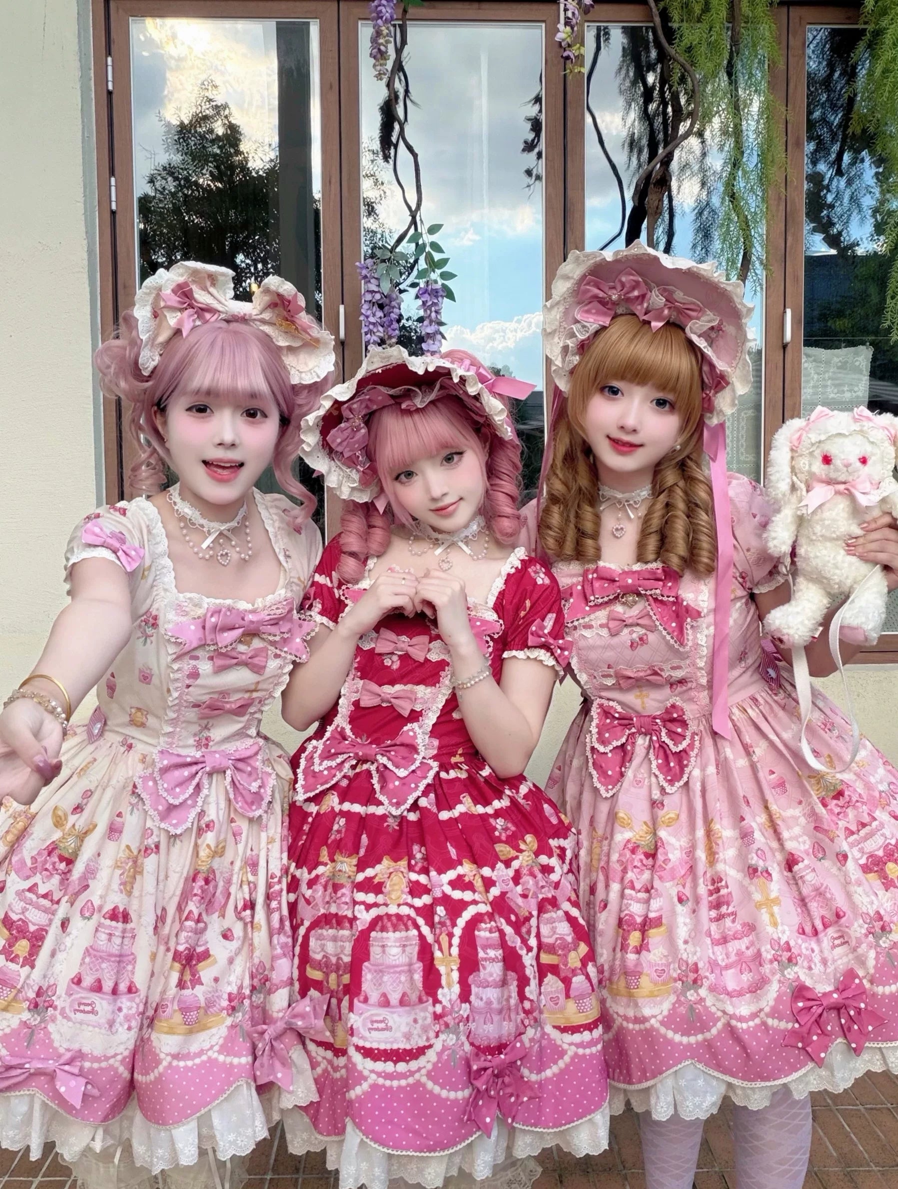 Strawberry Ode - Plus Size Sweet Lolita OP & JSK Dress, Cream Cake Print 45892:866995