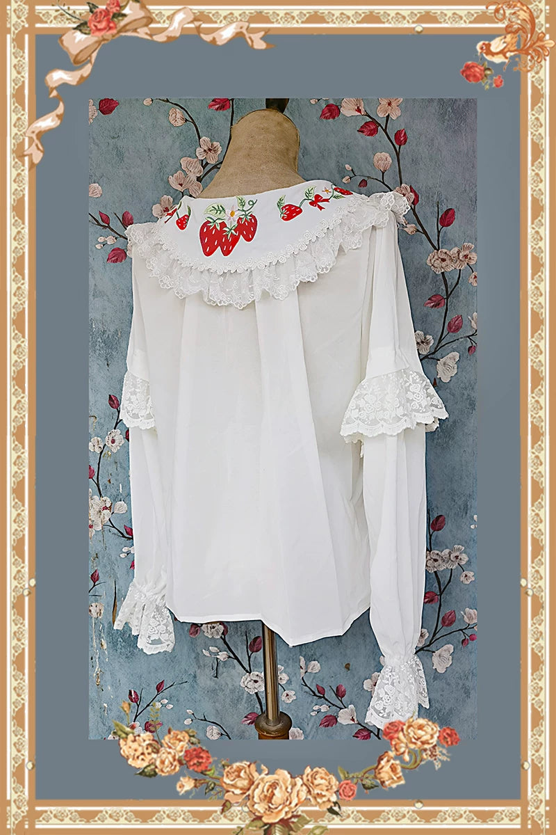 Berries & Strawberry - Old School Lolita JSK Dress Set, Strawberry Print 46097:874957