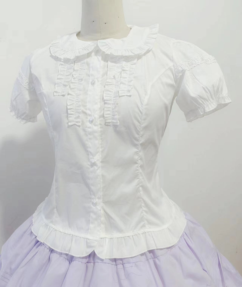 Sweet Angel~Daily Lolita Splicing Sleeve Shirt (L M S) 21524:309282
