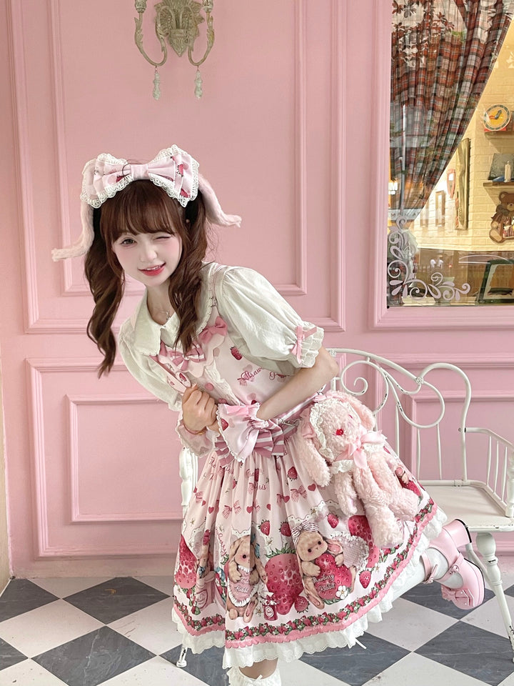 Polaris Lolita~Rabbit Berry Gift Box~Sweet Lolita Salopette and Dress Set 14060:180468