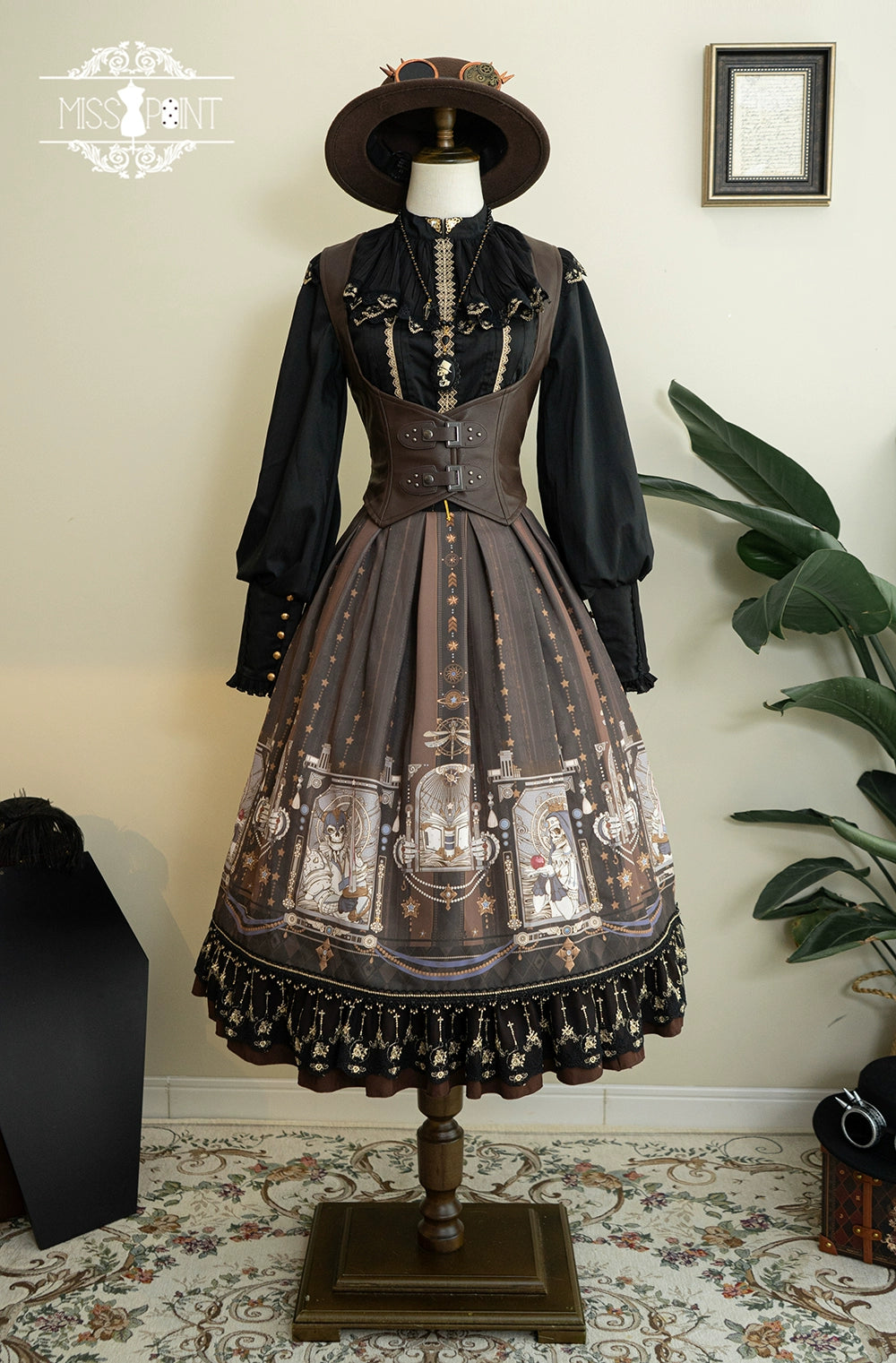 Miss Point - Demon Hunting Notes - Fishbone Gothic Lolita Skirt 33614:433782
