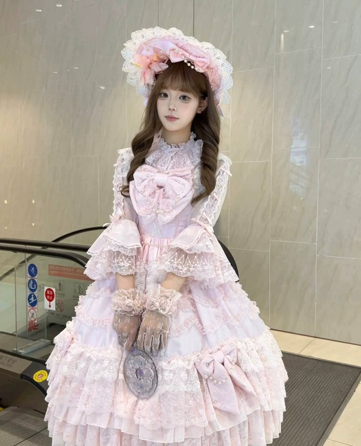 Mengfuzi~Dream Paradise~Chiffon Sweet Lolita Blouse With Half Princess Sleeves