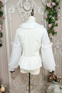 DMFS Lolita~Sweet Lolita Blouse Double-layered Puff Sleeves Lolita Shirt