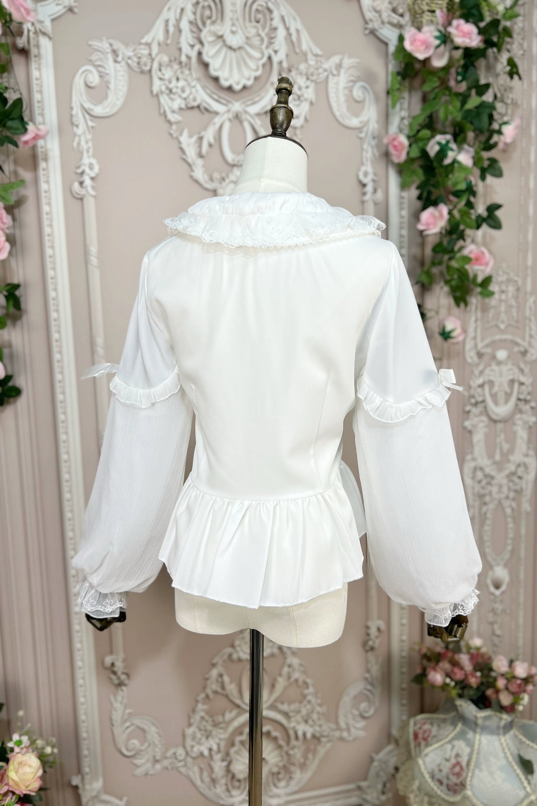 DMFS Lolita~Sweet Lolita Blouse Double-layered Puff Sleeves Lolita Shirt 34102:669308