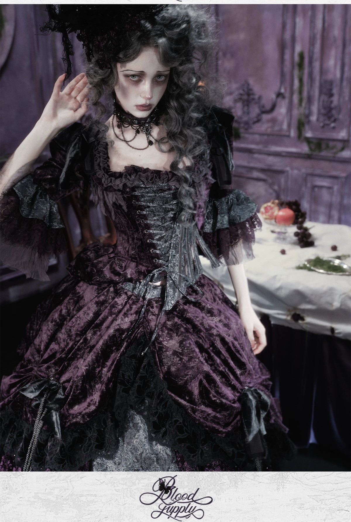 Undead's Gift - Halloween Gothic Corset, Detachable Sleeves 46023:872748
