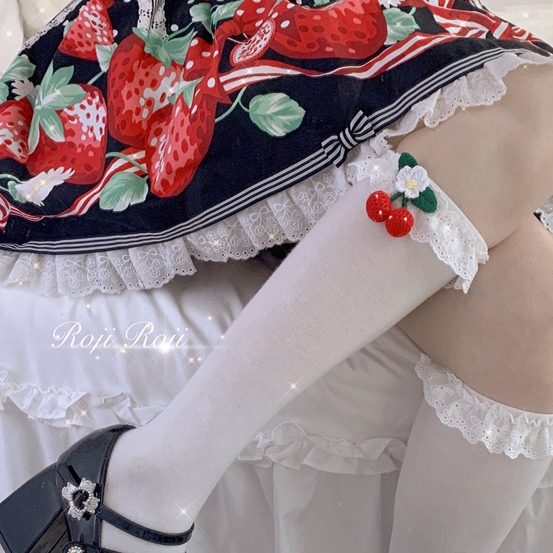 Roji Roji~Kawaii Lolita Cotton Mid-Calf Socks   