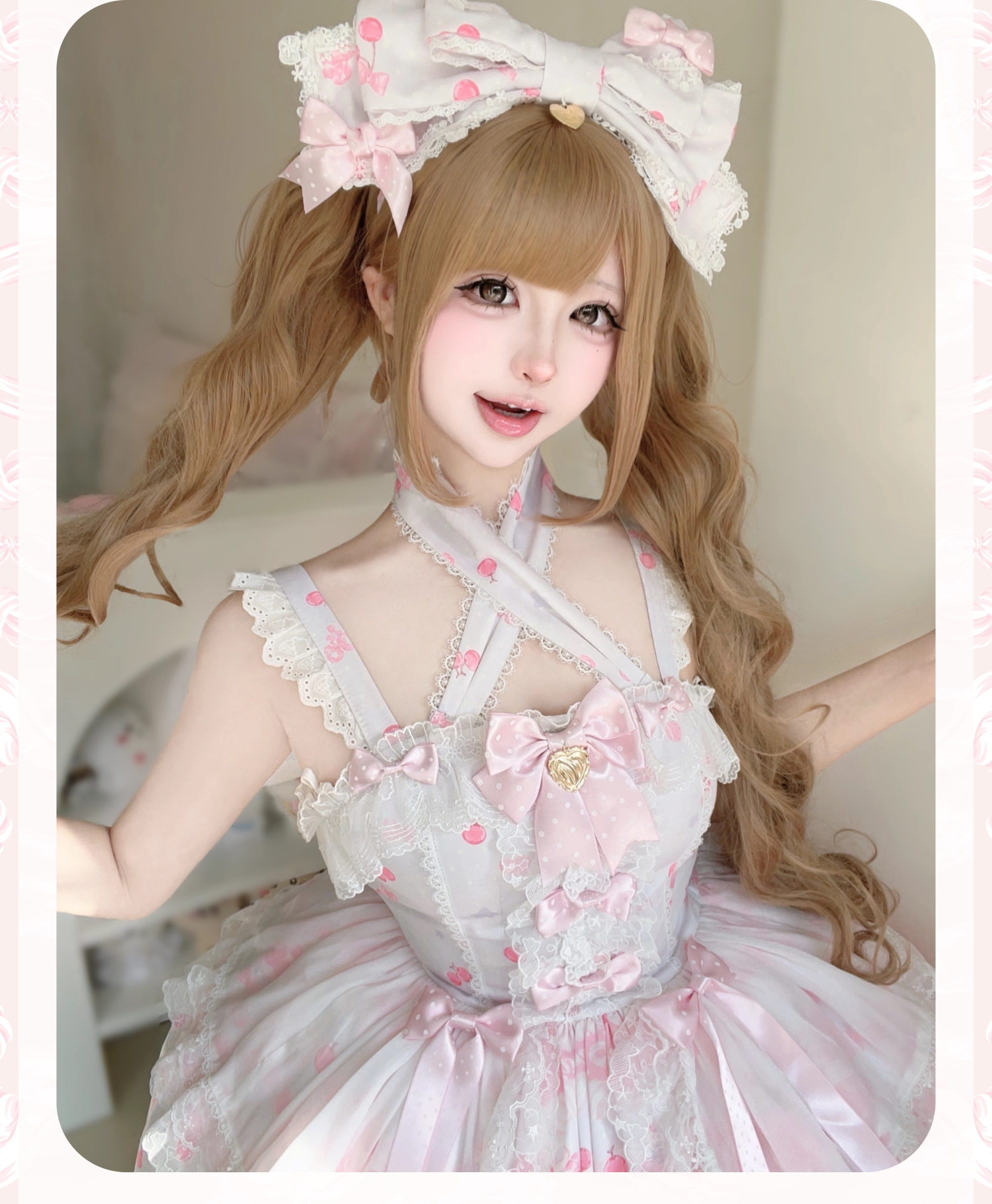 Cherry Parfait - Printed Sweet Lolita Dress, Macaron Colors