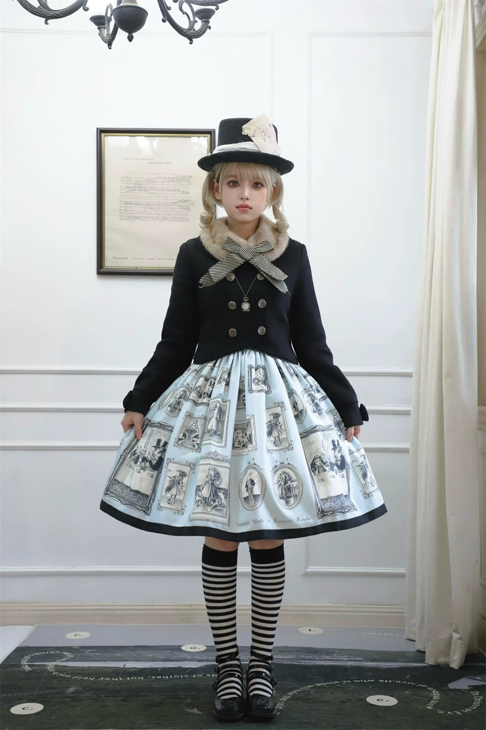 LeMiroir~Winter Solstice Coat~Sweet Lolita Woolen Coat Embroidery Skirt Short Outwear 40360:657132