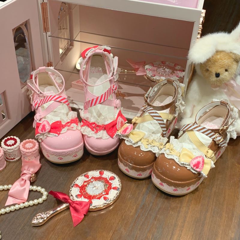 Aimee~Strawberry~Sweet Lolita High Platform Shoes Kawaii Lolita Shoes