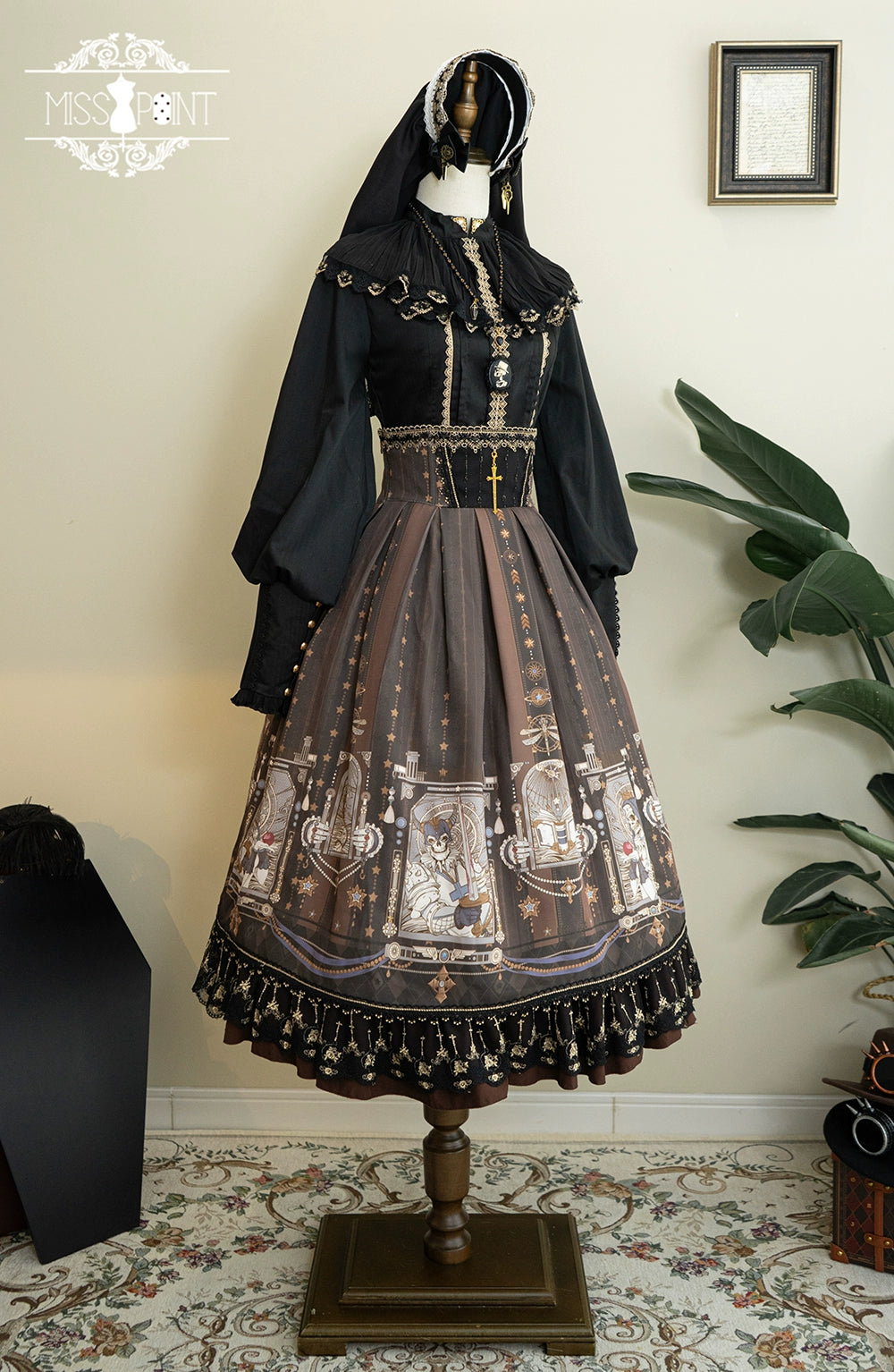 Miss Point - Demon Hunting Notes - Fishbone Gothic Lolita Skirt 33614:433798