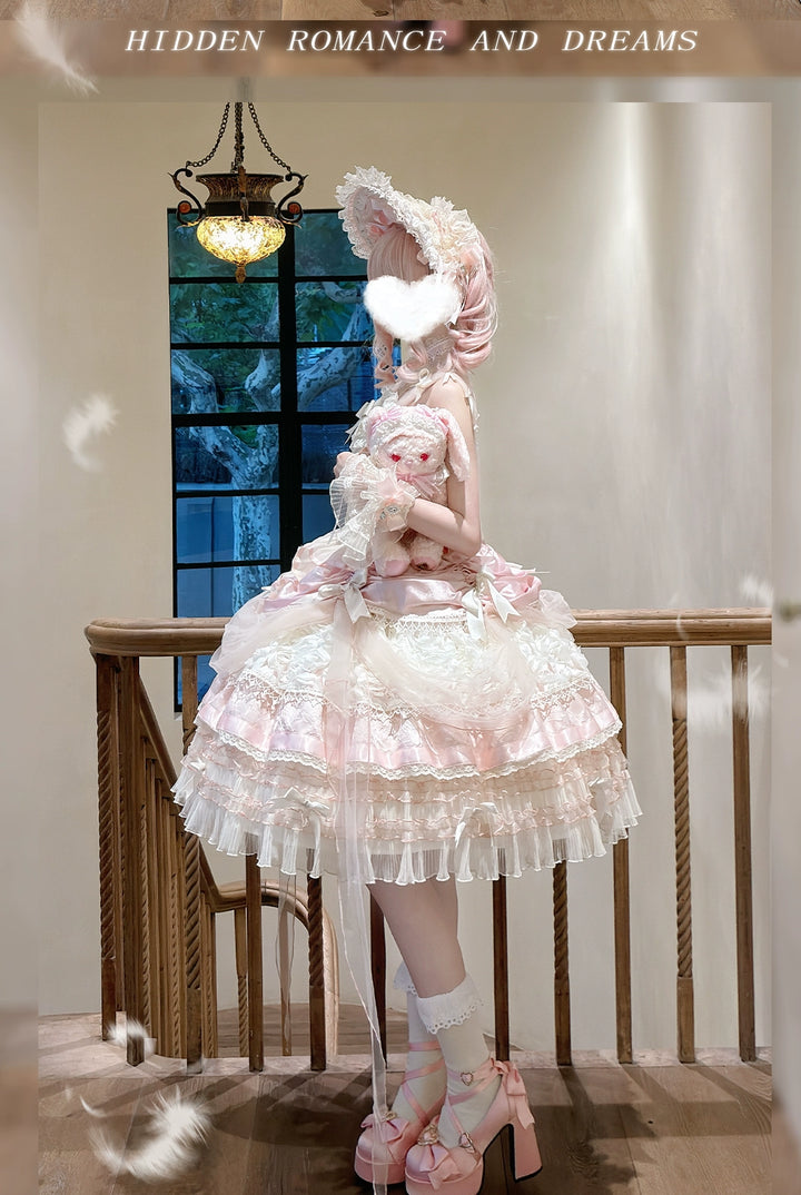 MieYe~Flowers Song~Classic Lolita JSK Dress Fishbone Dress with Tiered Skirt