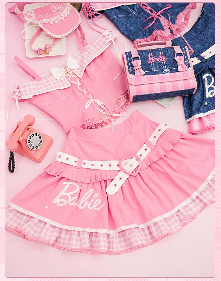 Blossom Daydream - IP Collab Sweet Lolita Dress Set, Pearl Plaid 45899:867260