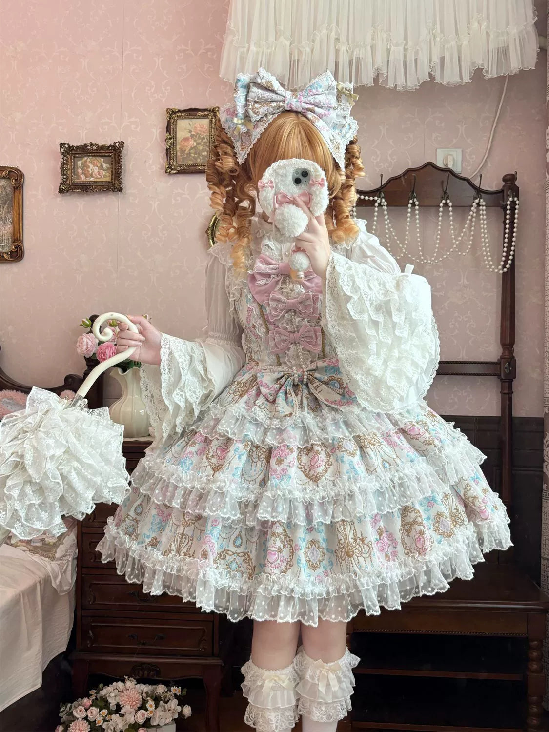Hanguliang - Candelabra Ode - Doll-like Sweet Lolita JSK Dress, Side Zipper 44097:795862