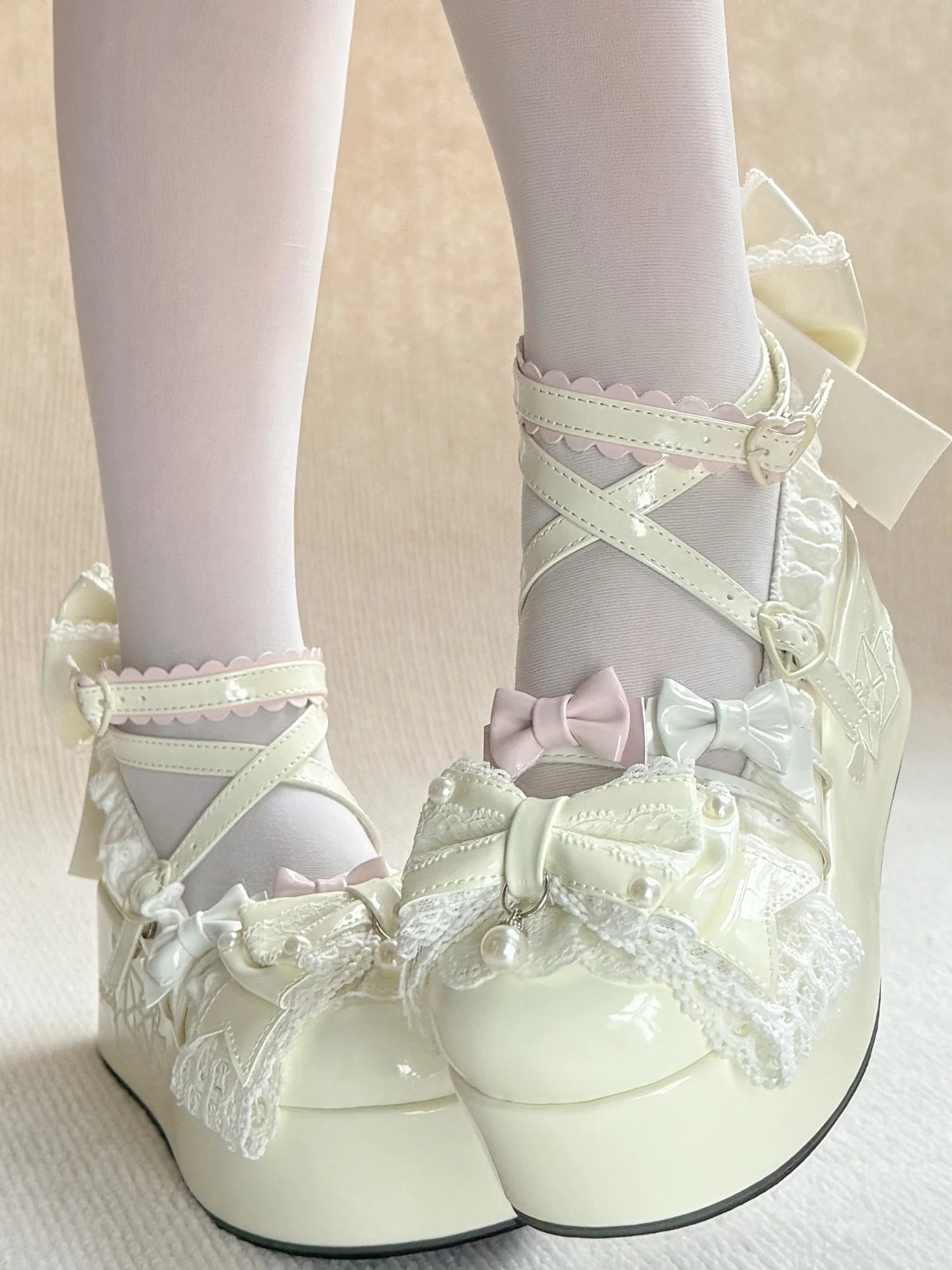 Sweet Dream Letter - Sweet Lolita High Platform Shoes, Embroidery & Bows